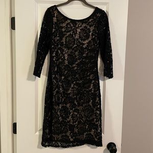 Black lace mini dress